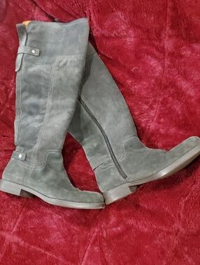 Franco Sarto Tall Suede Knee High Boots in Dark Gray